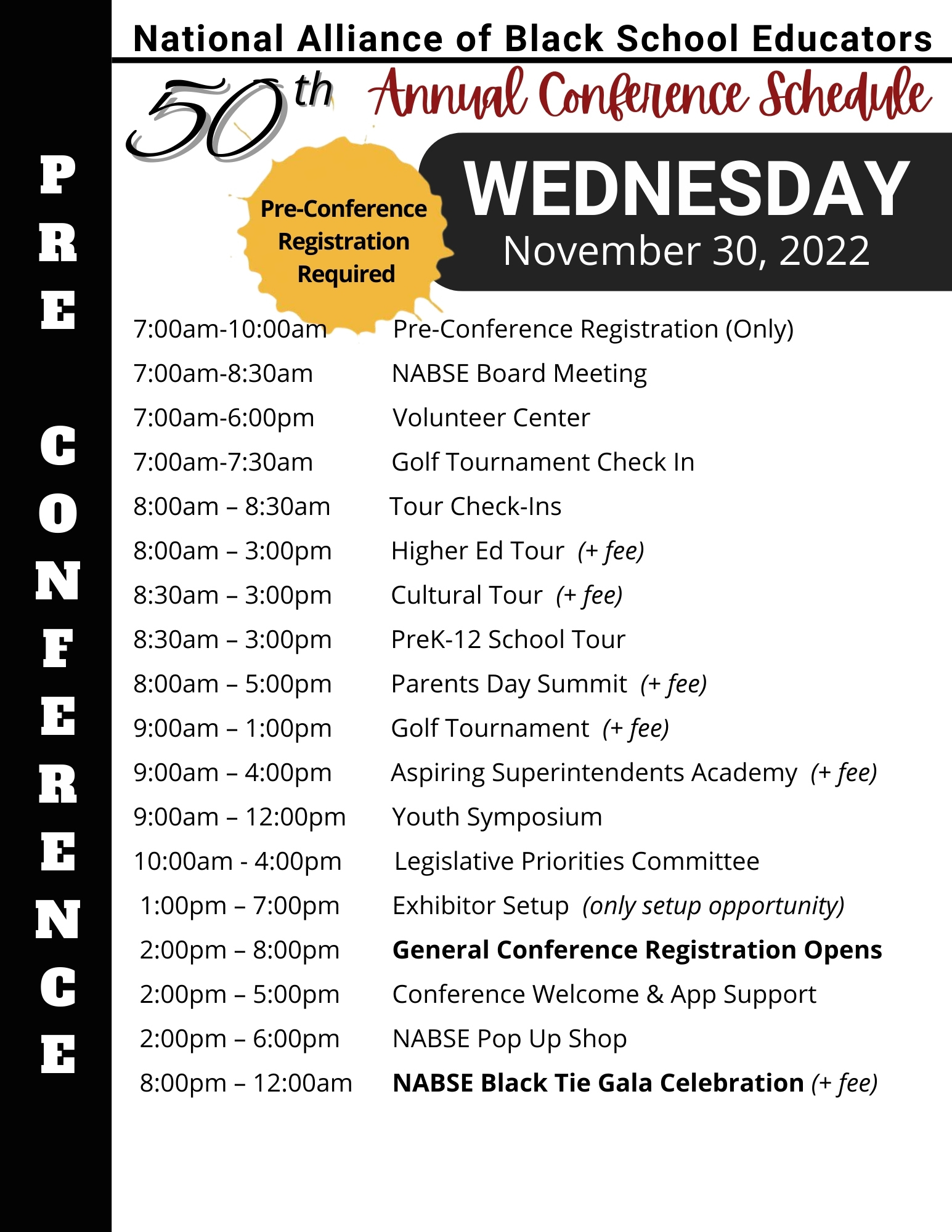 NABSE 50th Annual Conference Nov. 30th Dec. 4th, 2022